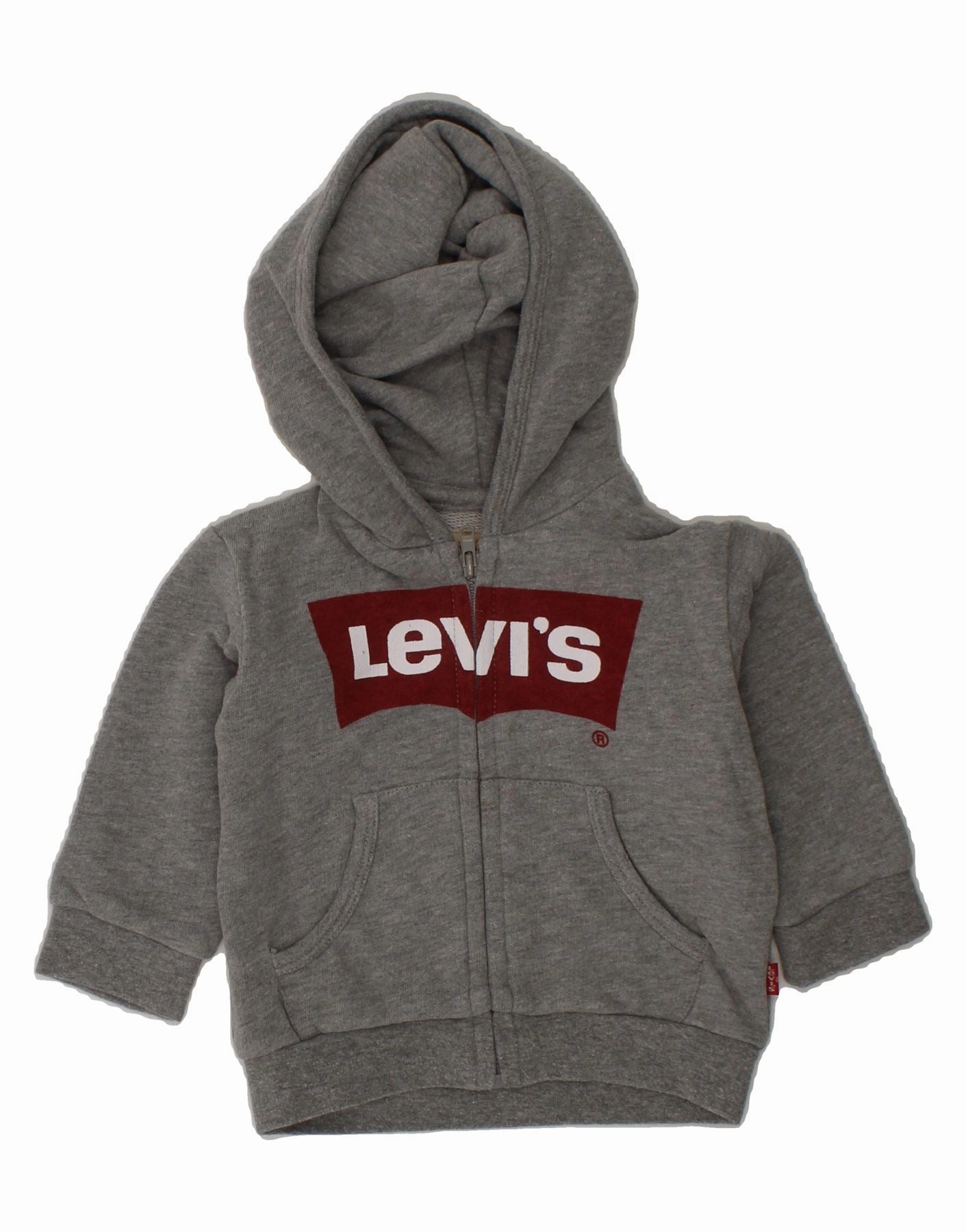 Natural Texture All Fit Look LEVI'S Baby Boys Graphic Zip Hoodie Sweater 3-6 Months Grey Cotton