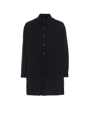 LIGHT COTTON TWILLL WASH ONC LONG SHIRT Brunch Outfit Laser Cut Edge Detail