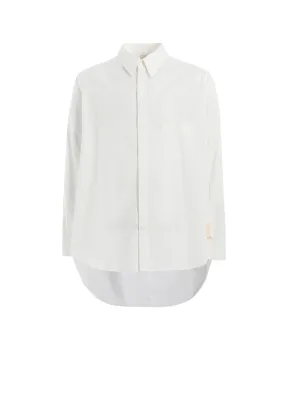 Unisex style Contrast Stitch LIGHT COTTON TWILLL WASH ONC TIGHT SHIRT