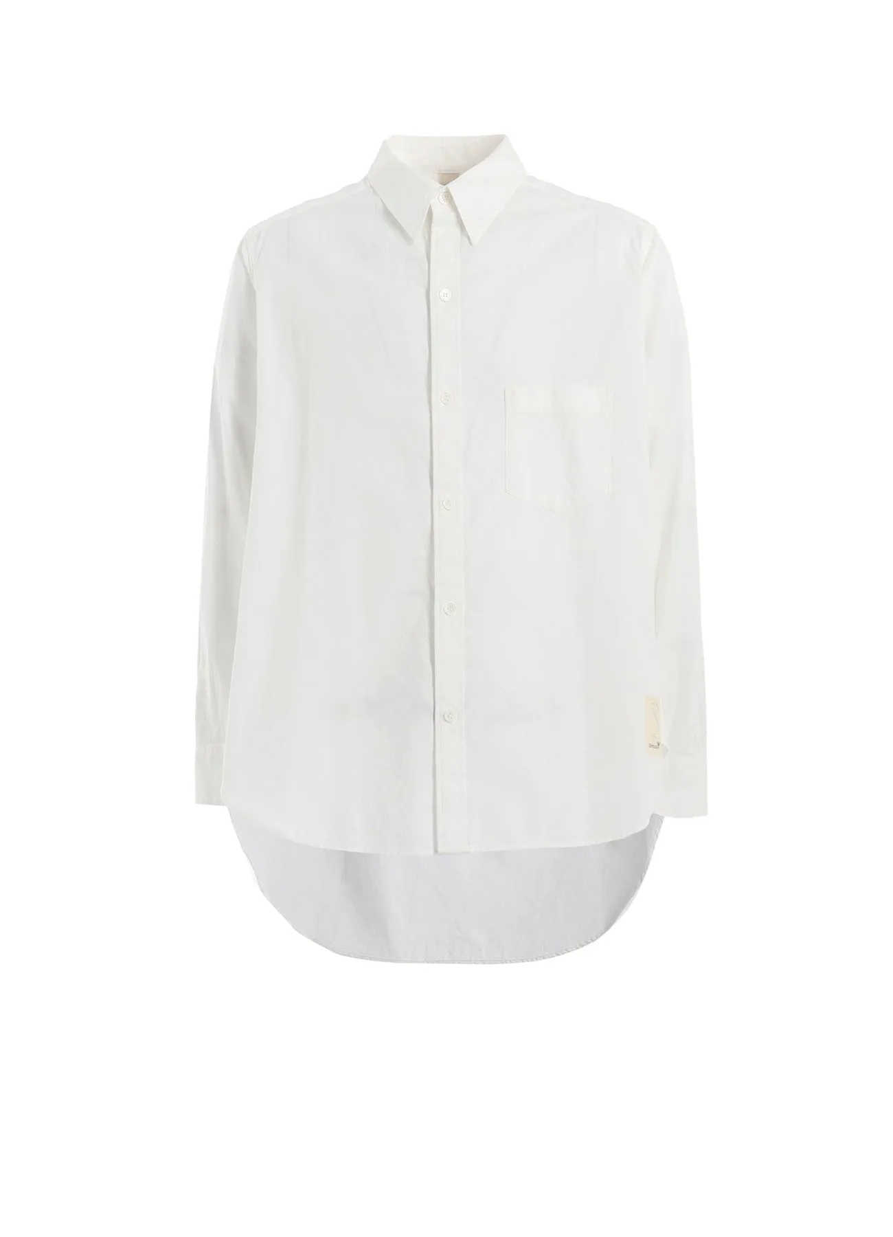 Unisex style Contrast Stitch LIGHT COTTON TWILLL WASH ONC TIGHT SHIRT