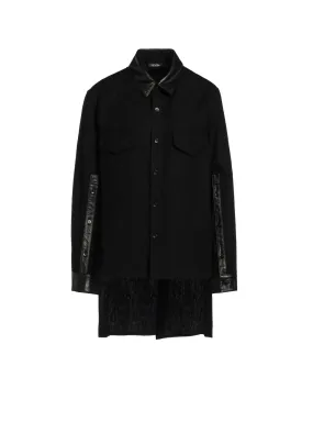 LIGHT SERGE LAYERED COLLAR SHIRT formal dinner Button-up