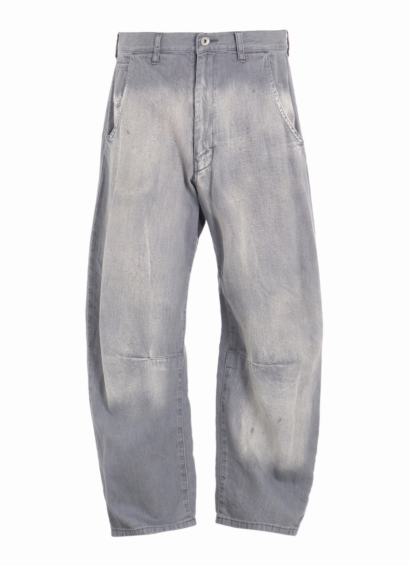 Stretch Material SPOTTED DENIM WIDE PANTS