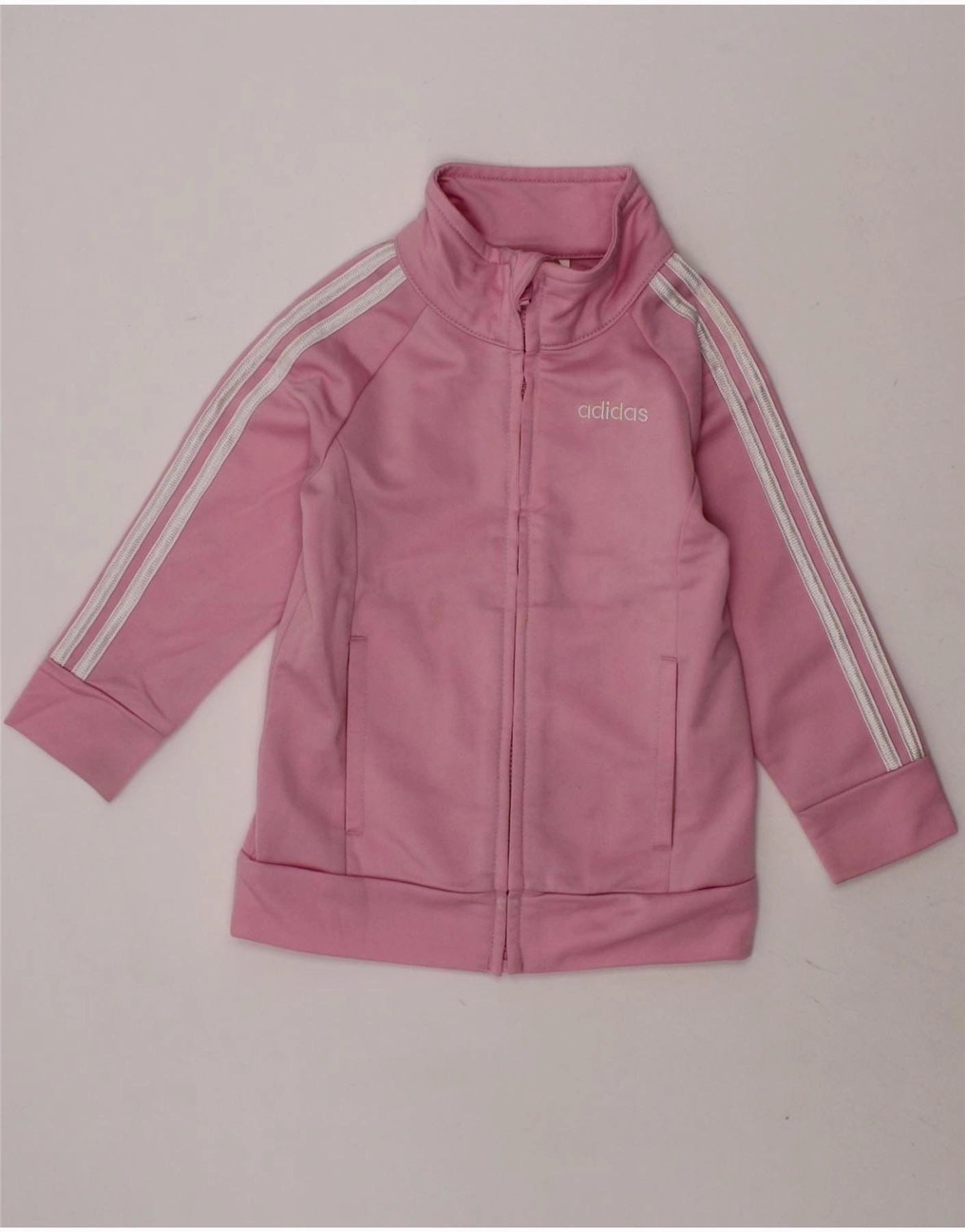 ADIDAS Baby Girls Tracksuit Top Jacket 12-18 Months Pink Polyester Dresser