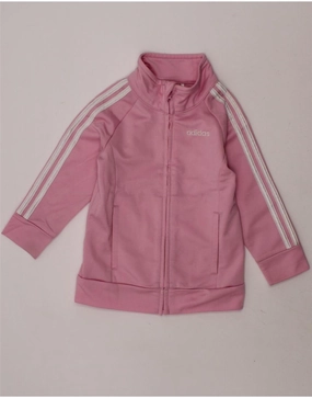 ADIDAS Baby Girls Tracksuit Top Jacket 12-18 Months Pink Polyester Dresser
