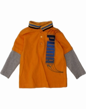 Customizable Design PUMA Baby Boys Graphic Polo Shirt 18-24 Months Orange Colourblock