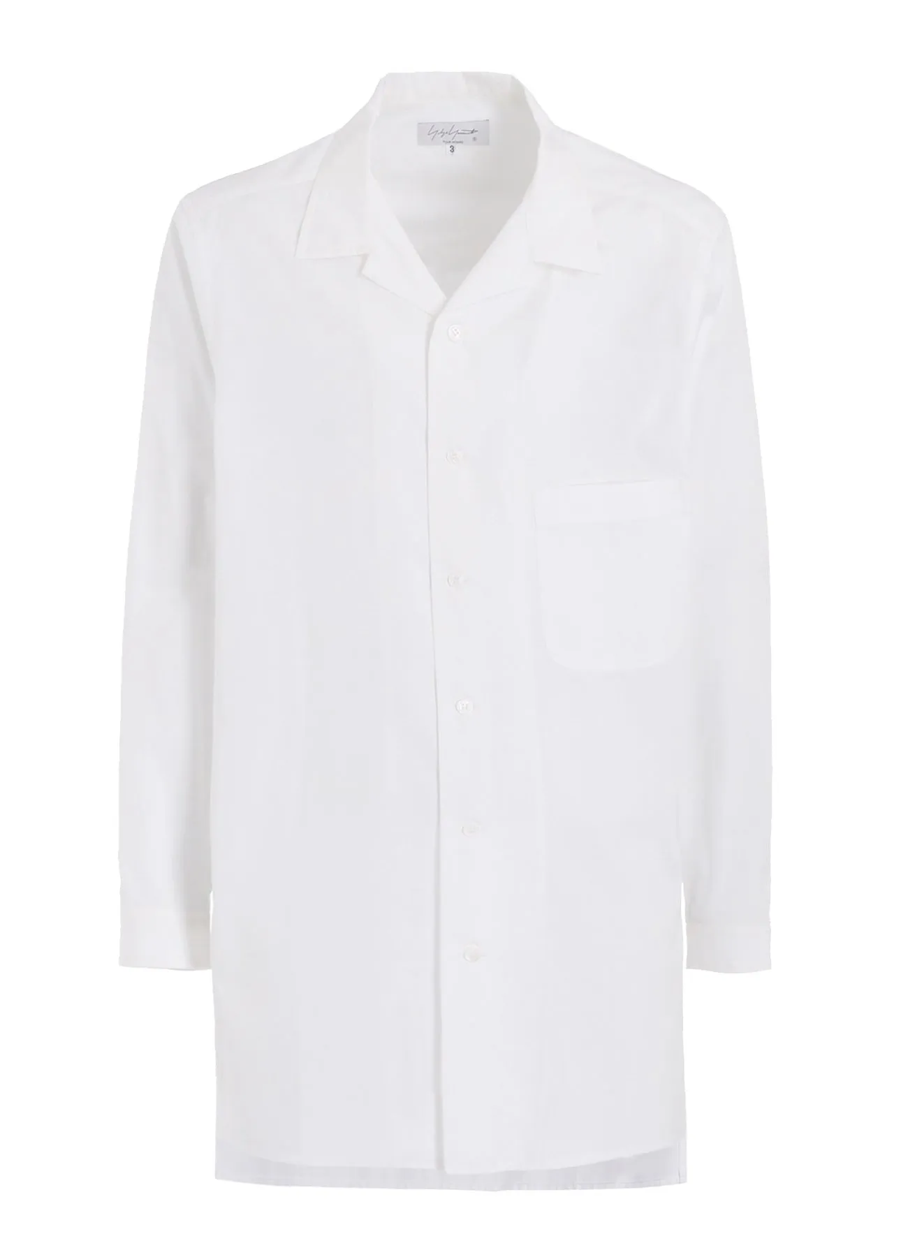 CHAIN STITCH BROAD OPEN COLLAR BLOUSE Luxury Feel