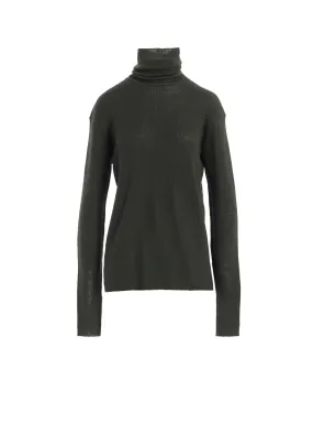 RIB HIGH NECK KNIT Lightweight texture