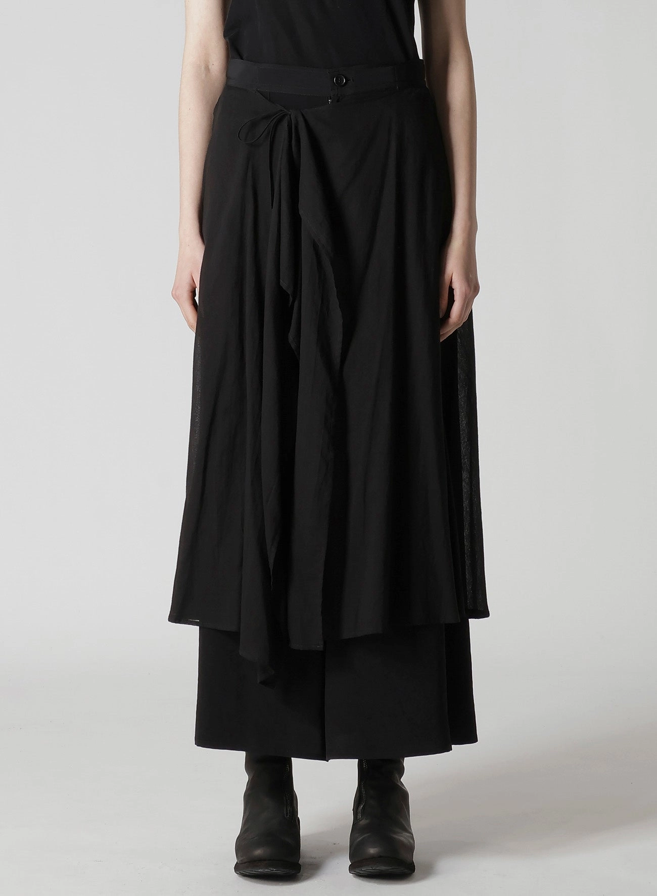 TA/PE CREPE DE CHINE 2 LAYERED FLARE PANTS Cool Comfort Smooth Texture