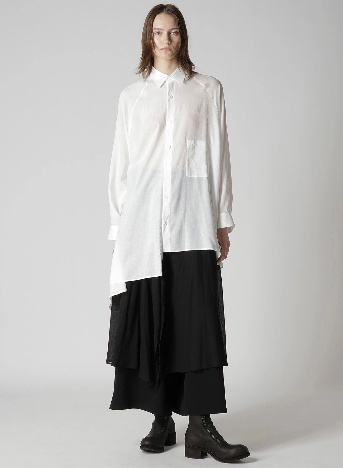 HiddenDrawcord TA/PE CREPE DE CHINE 2 LAYERED FLARE PANTS