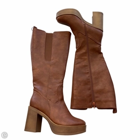 Classic Touch Boots Knee Heels By Yoki In Brown, Size: 9