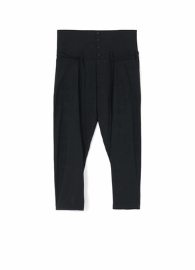 Slim Silhouette Non Iron Technology WOOL/POLYESTER TROPICAL ETHNIC DETAIL HIGH WAIST PANTS