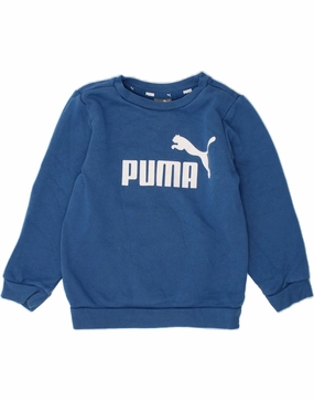 High Elasticity PUMA Baby Boys Graphic Sweatshirt Jumper 18-24 Months Blue Cotton