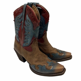 Multi Density Foam Boots Western By Ariat In Brown & Red, Size:7