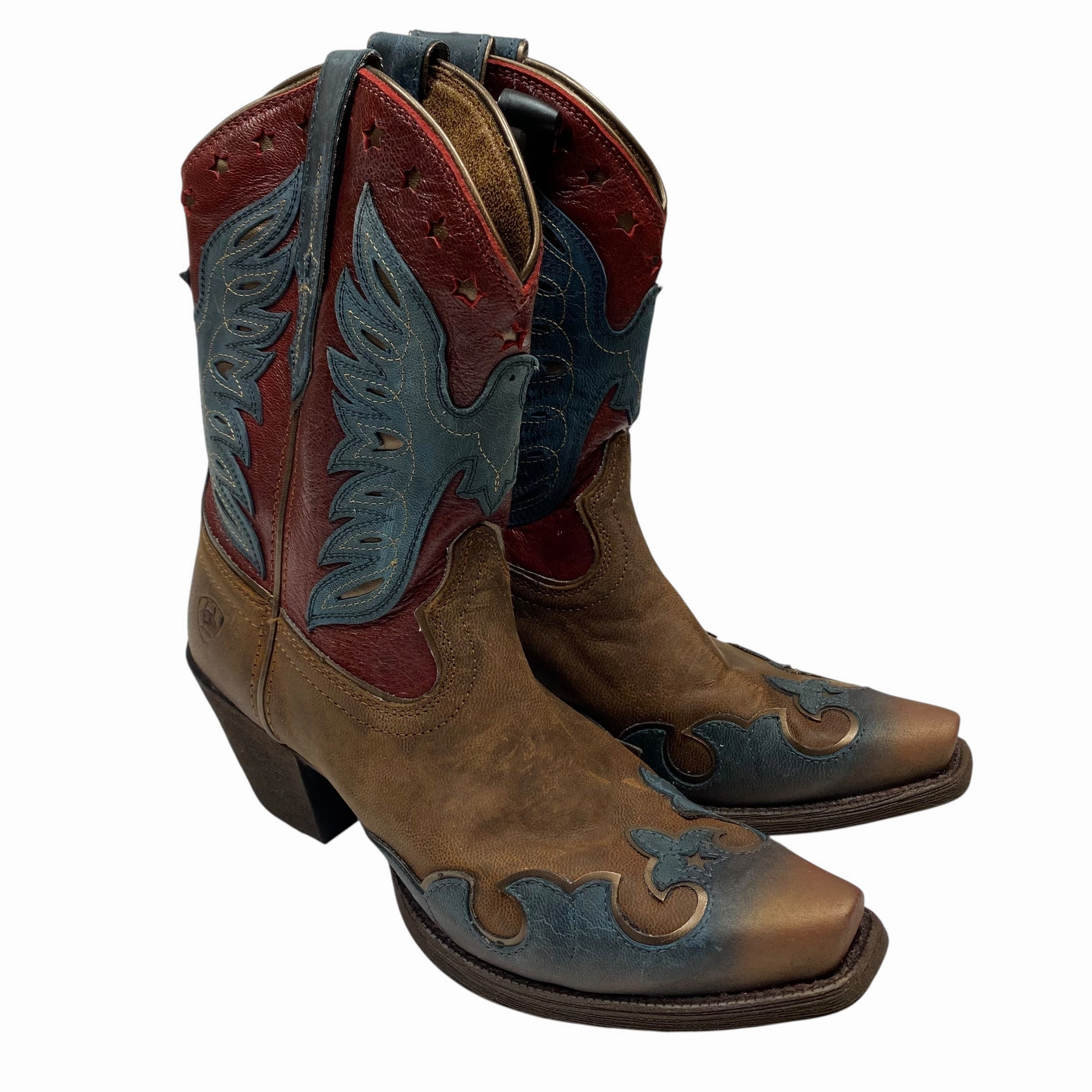 Multi Density Foam Boots Western By Ariat In Brown & Red, Size:7