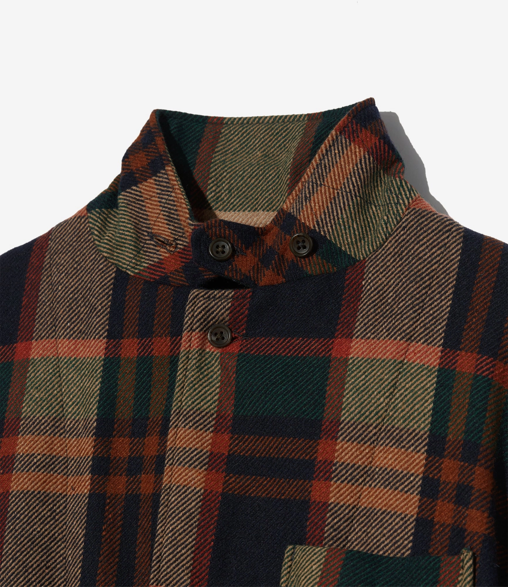 Layer Core Loiter Jacket ?C Navy/Brown Plaid Wool
