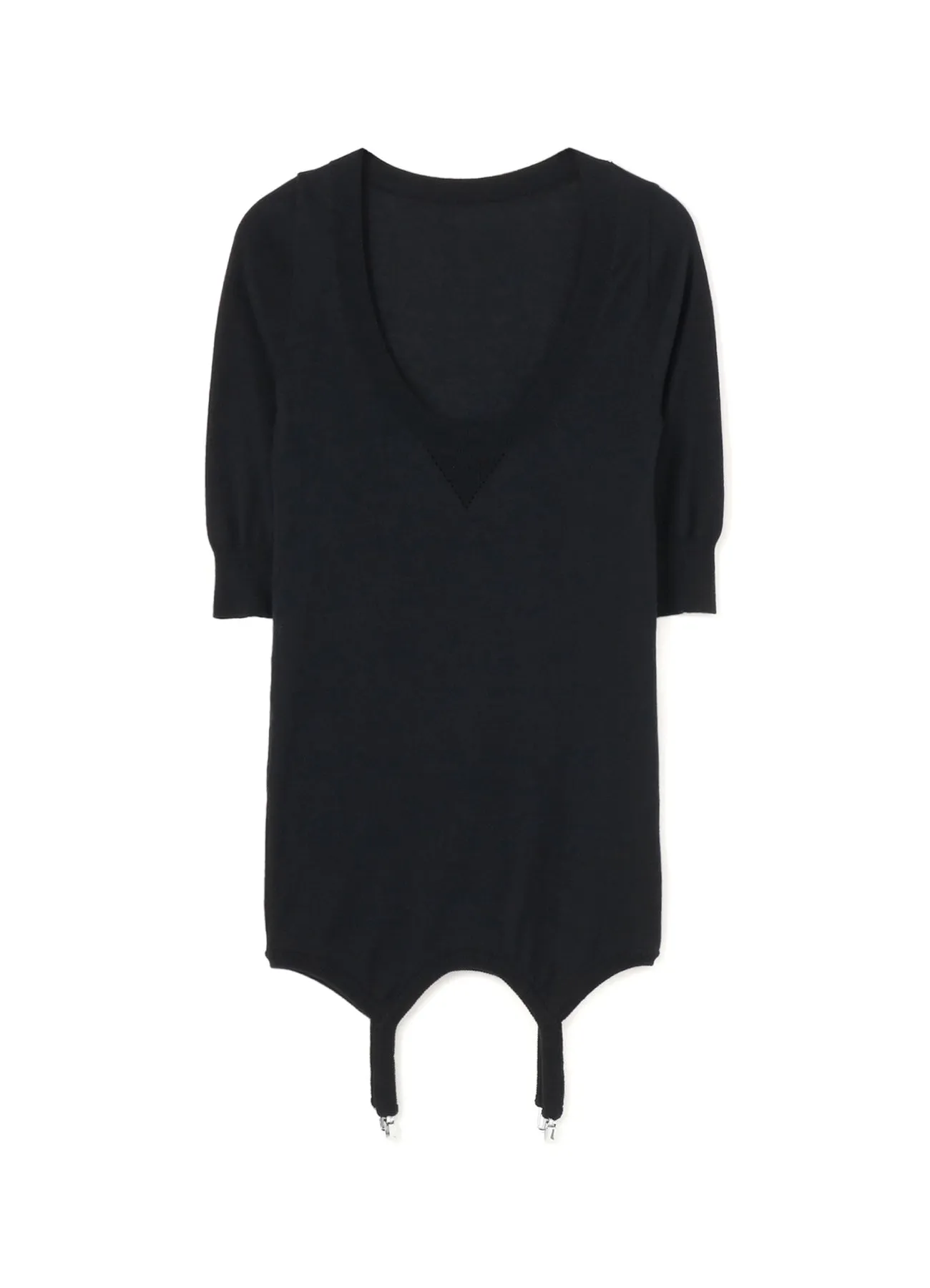 [LIMI feu 20th Anniv. Collection]Soft Cotton Plain Stitch Tops With Garter Belt All Day Comfort