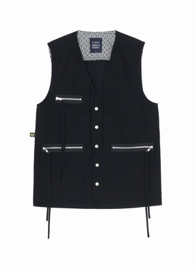 LIMI feu??TORAICHI DENIM VEST Seam Free Design Ornamental
