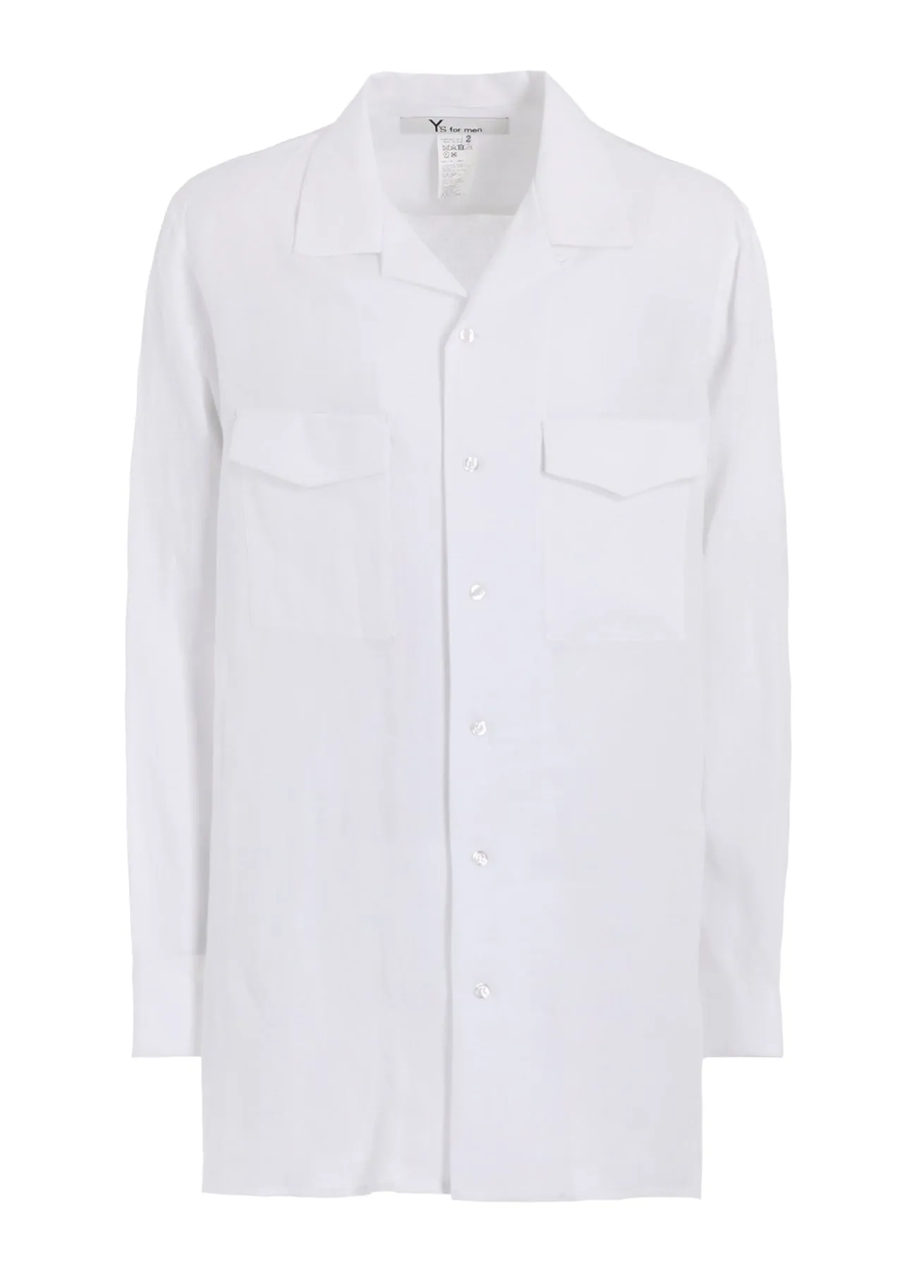 LINEN CLOTH OPEN COLLAR SHIRT Water Repellent Finish