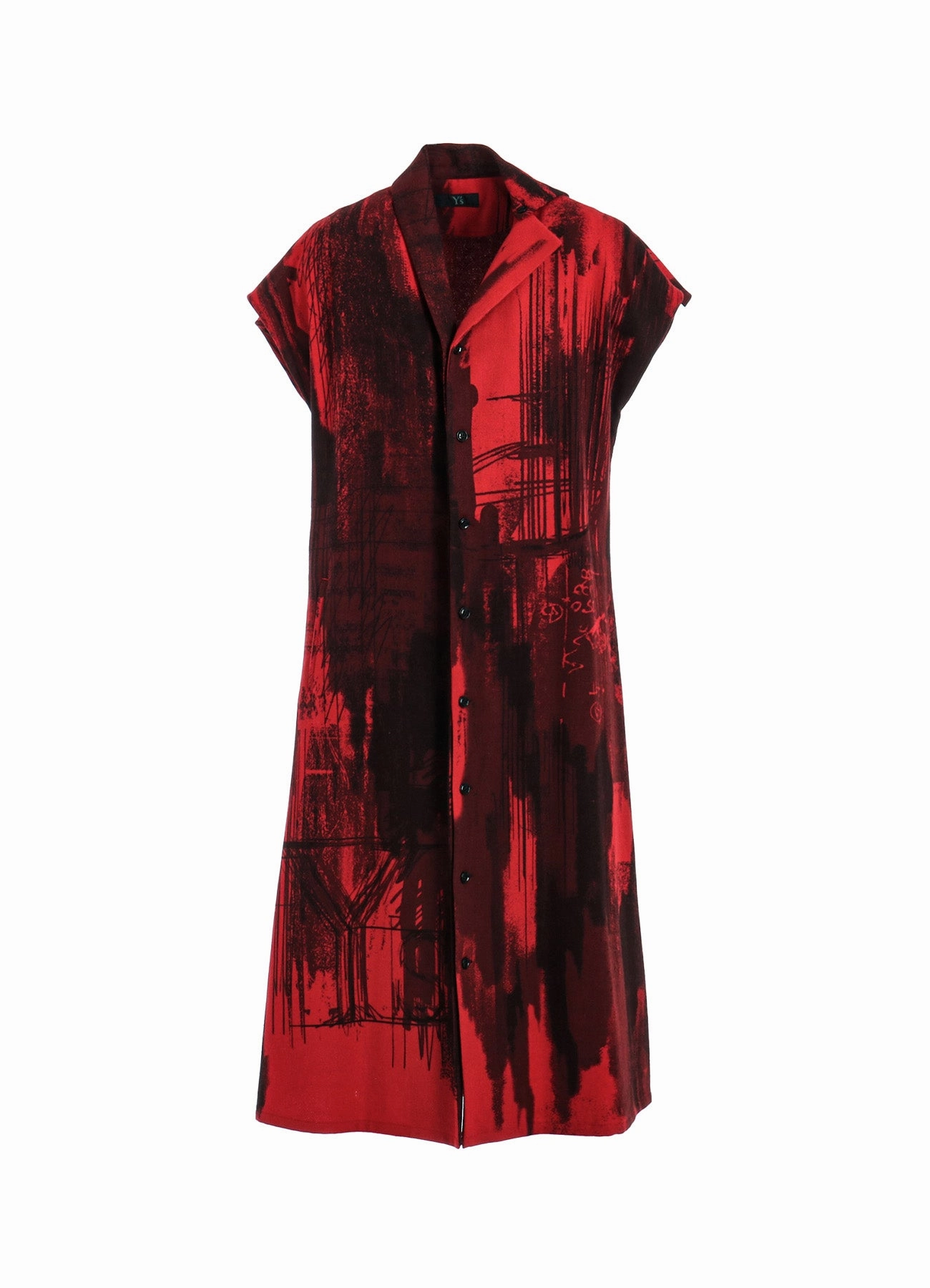 WOOL FLANNEL LOGO SCRIBBLE PT FRENCH SLEEVE DRESS Elegant Mood