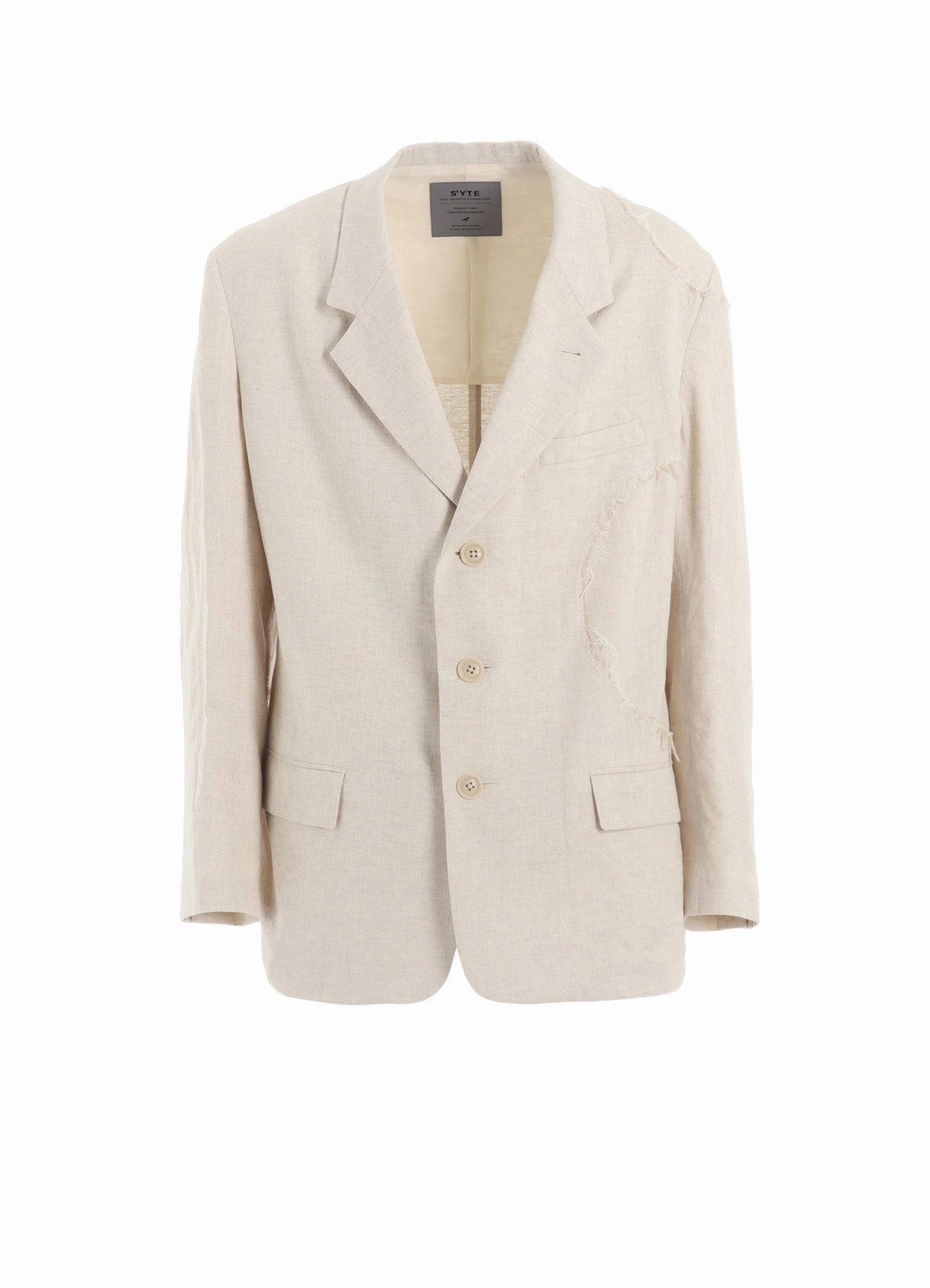 Urban Cool LINEN/COTTON HERRINGBONE ZIGZAG CUT-OUT JACKET