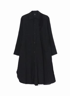 Flattering Design LINEN FRONT DRAPE SHIRTS DRESS