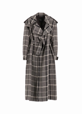 Advanced Wickability System LINEN/NYLON PLAID TRENCH COAT