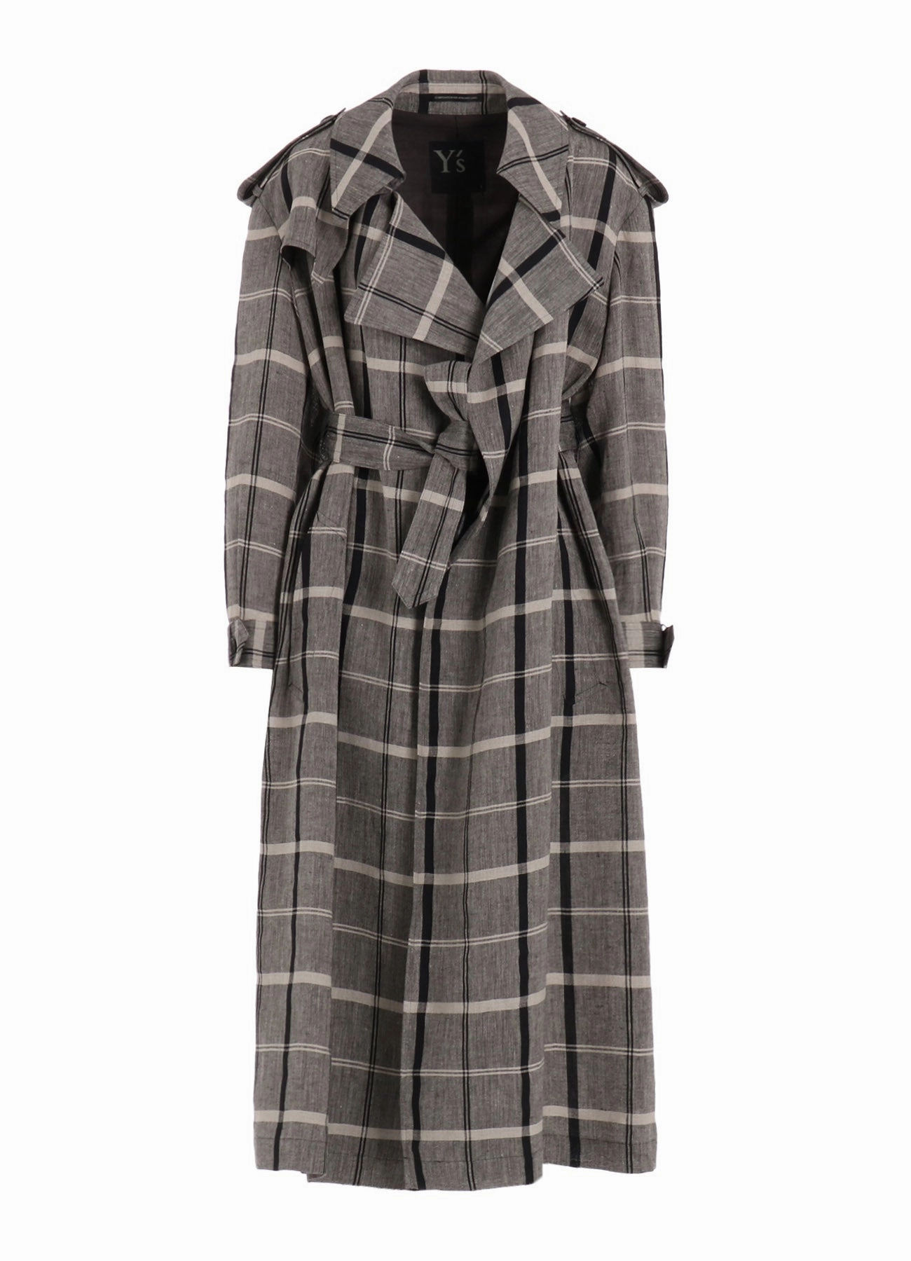 Moisture Wicking Lining LINEN/NYLON PLAID TRENCH COAT