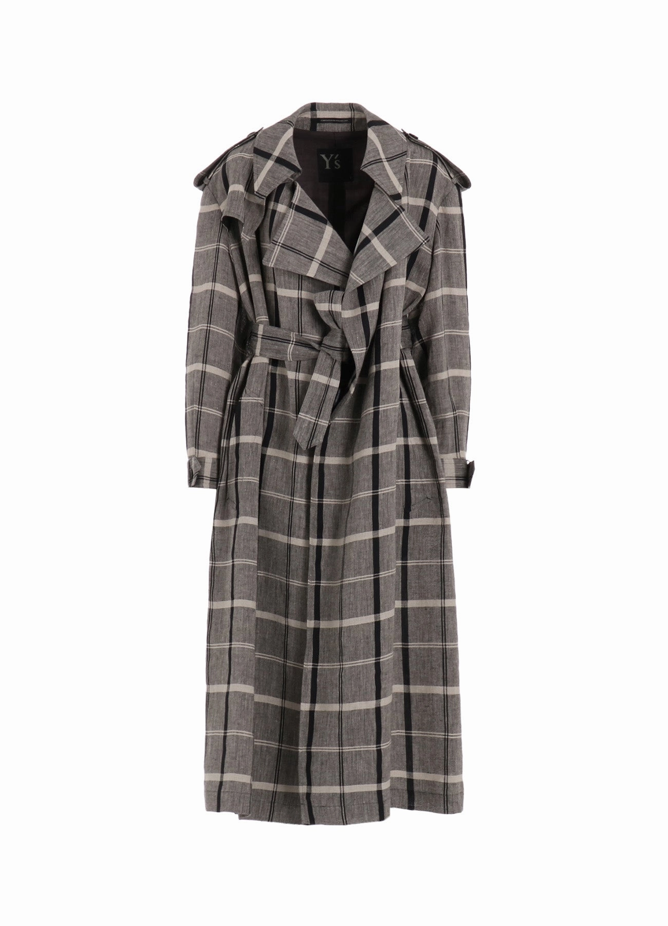 Advanced Wickability System LINEN/NYLON PLAID TRENCH COAT