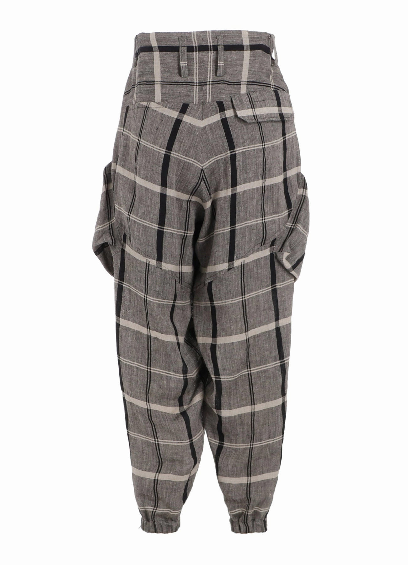 Stay Fresh Flattering Design Wear LINEN/NYLON PLAID ZIP POCKET PANTS