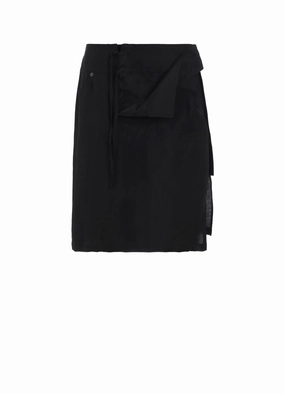 Perfect Shape LINEN SILK LACE UP DETAIL SHORT SKIRT