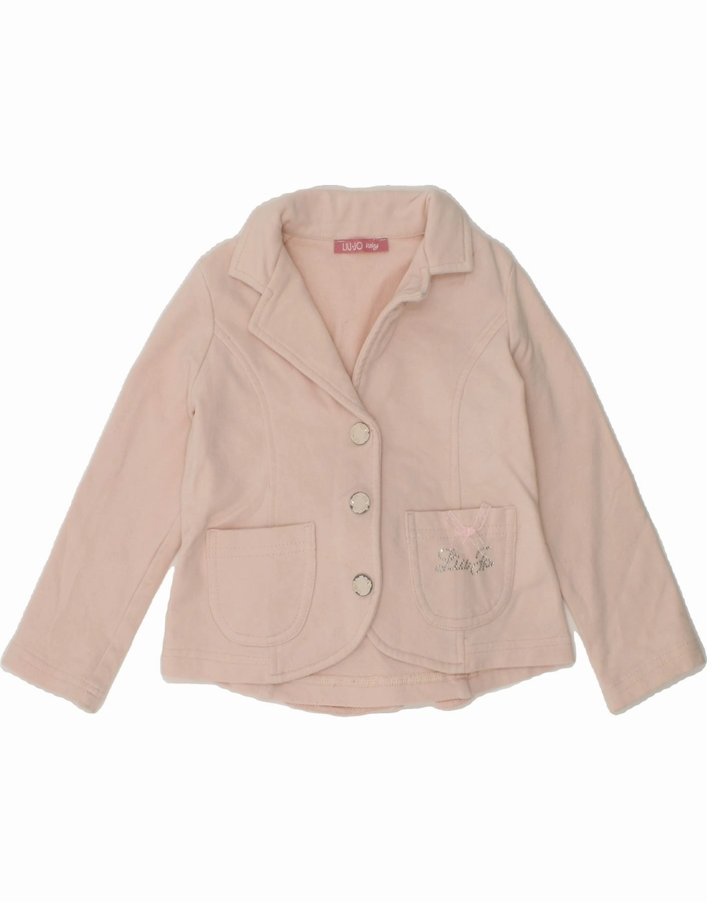 type LIU JO Baby Girls 3 Button Blazer Jacket 18-24 Months Beige Cotton