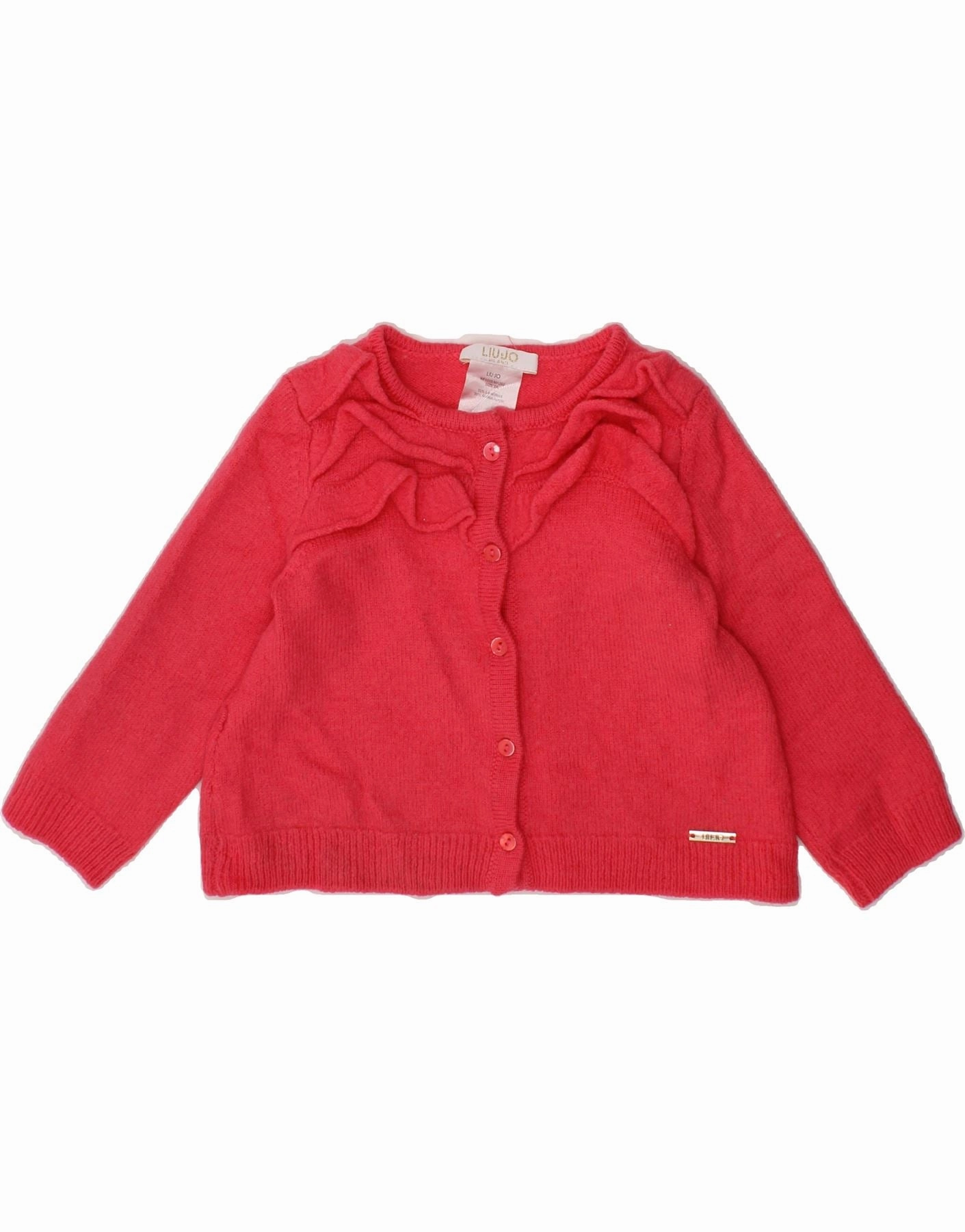 LIU JO Baby Girls Cardigan Sweater 18-24 Months Pink Wool Tagless Design Seasonal Wear
