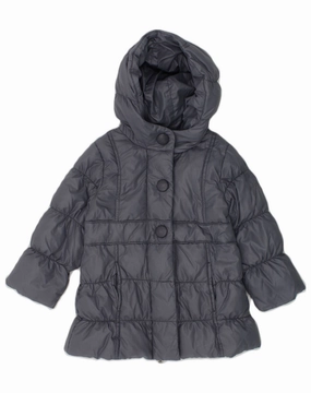 LIU JO Baby Girls Hooded Padded Coat 18-24 Months Grey Nylon Reflective details