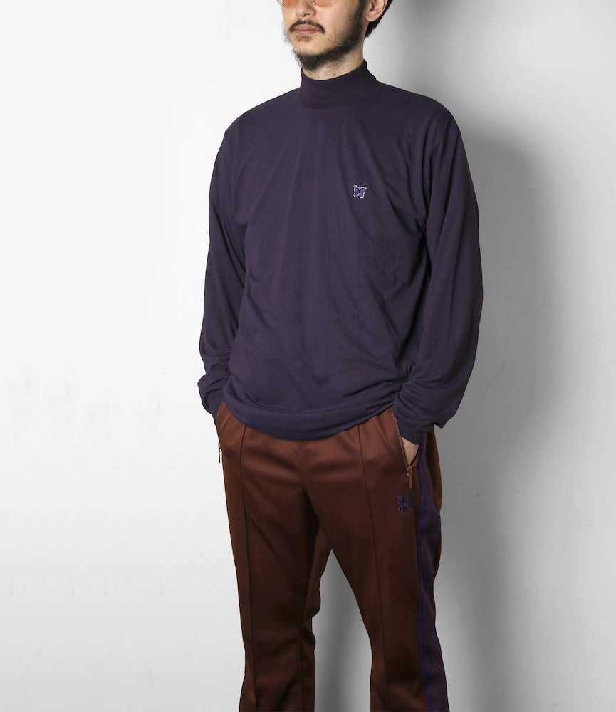 Fashion-Forward Look Long Sleeve Mock Neck ?C Purple Jersey