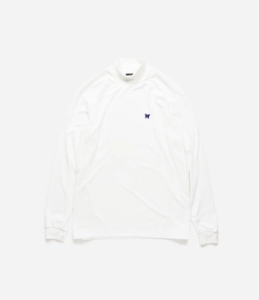 oversized but not shapeless Functional Style Long Sleeve Mock Neck ?C White Jersey