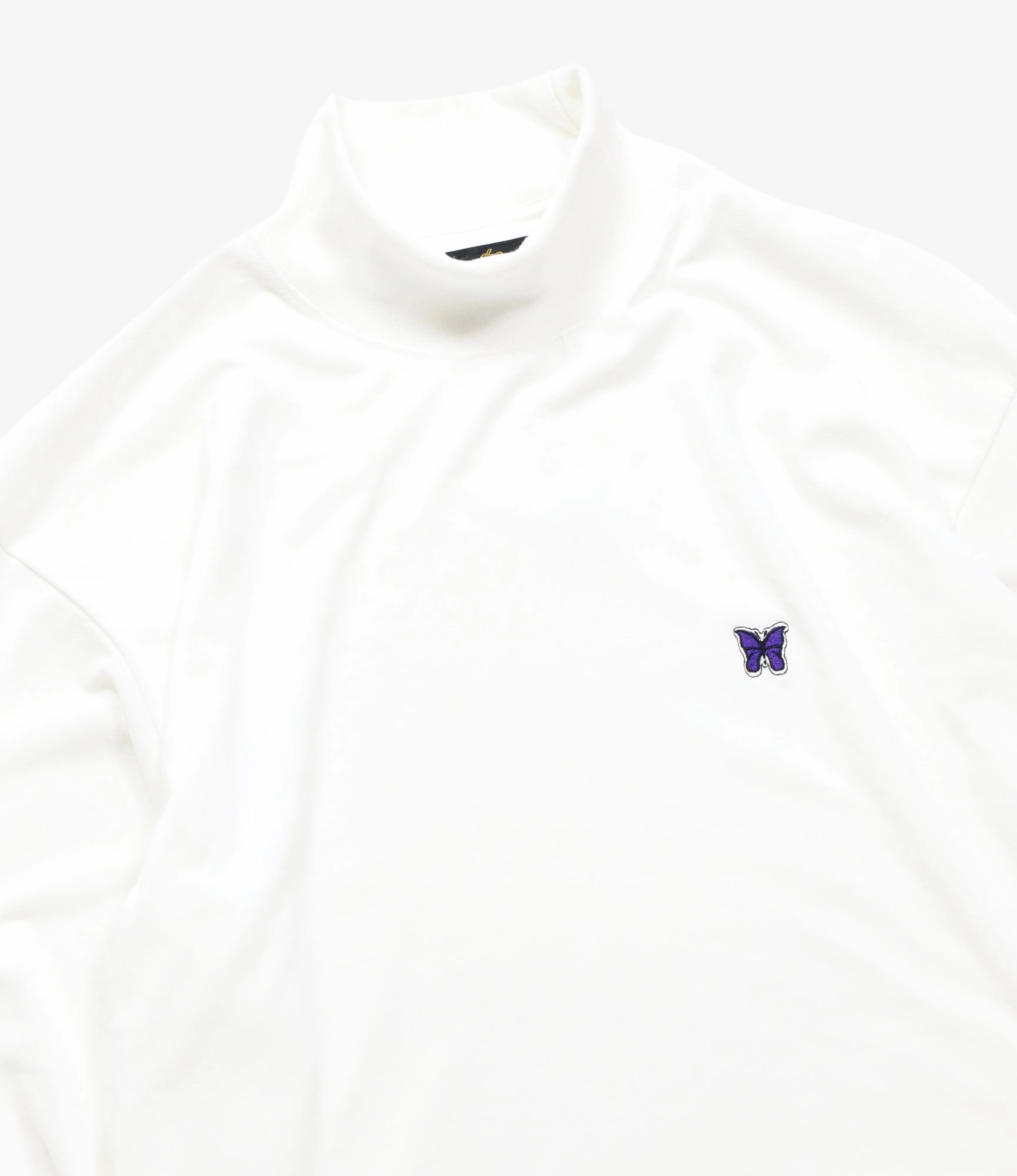 Boat Neck Long Sleeve Mock Neck ?C White Jersey