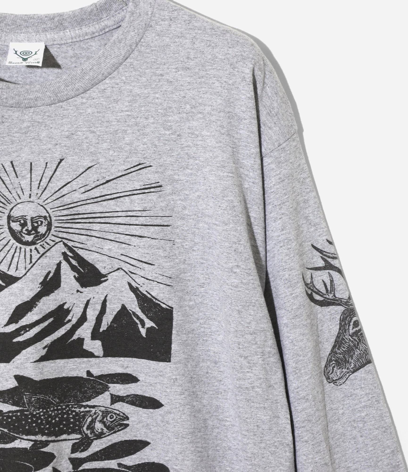 AdvancedMoistureManagement Long Sleeve T-Shirt ?C Grey Woodblock Print