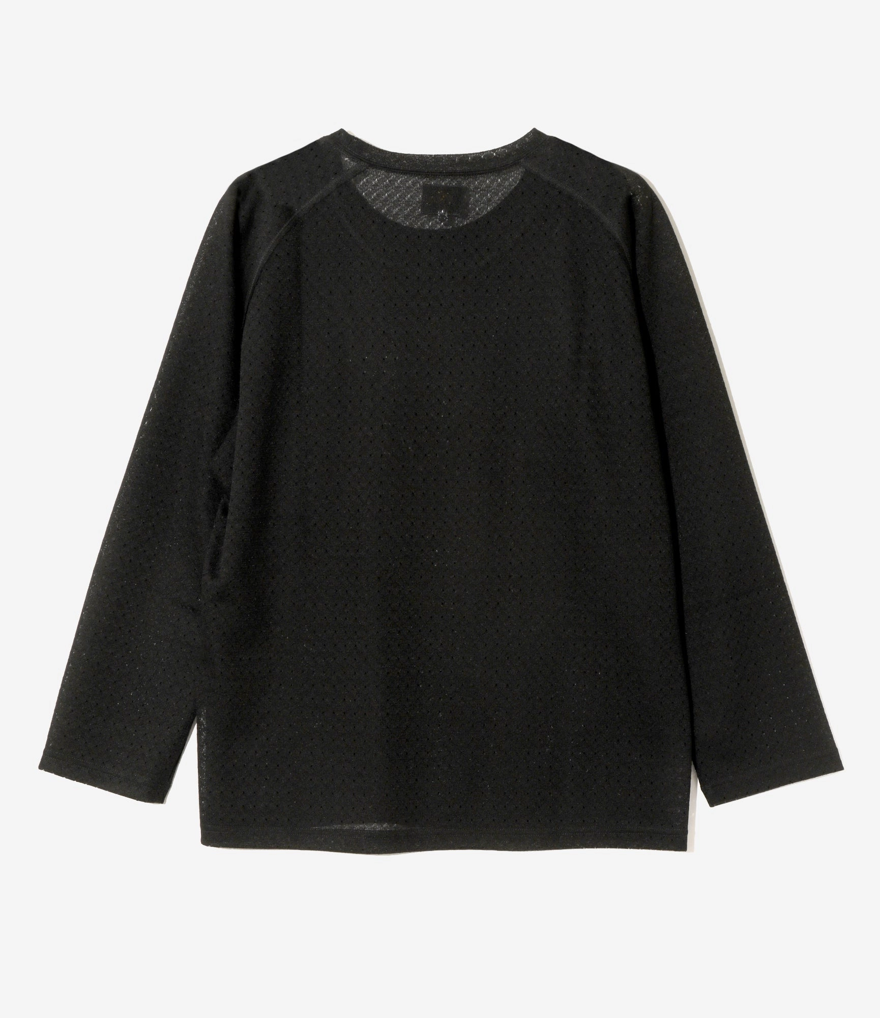 Long Sleeve U-Neck T-Shirt ?C Black Grid Russell EcoConscious Processing Drip Dry Fabric