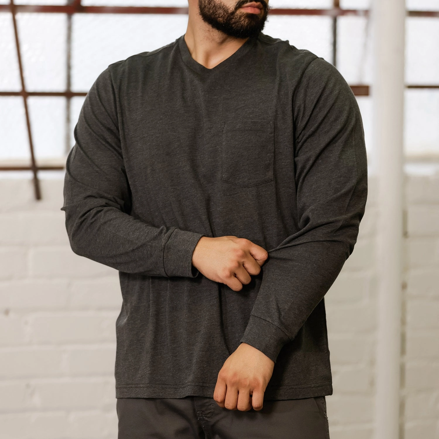 Stretchable Long Sleeve Work Shirt - Mens