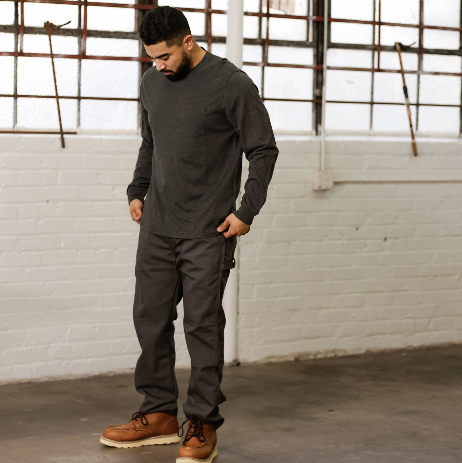 Long Sleeve Work Shirt - Mens Cozy Fit Minimalist fashion