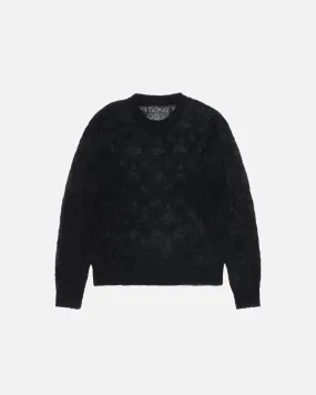 LOOSE KNIT CROSS CABLE SWEATER Stretchable Cuffs