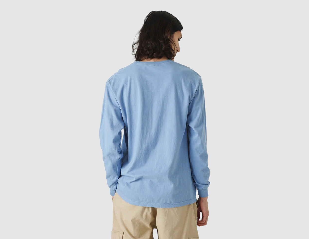 Quiet Life Confetti Pigment Dyed Long Sleeve Tee / Blue Microfiber Blend Comfortable Piece