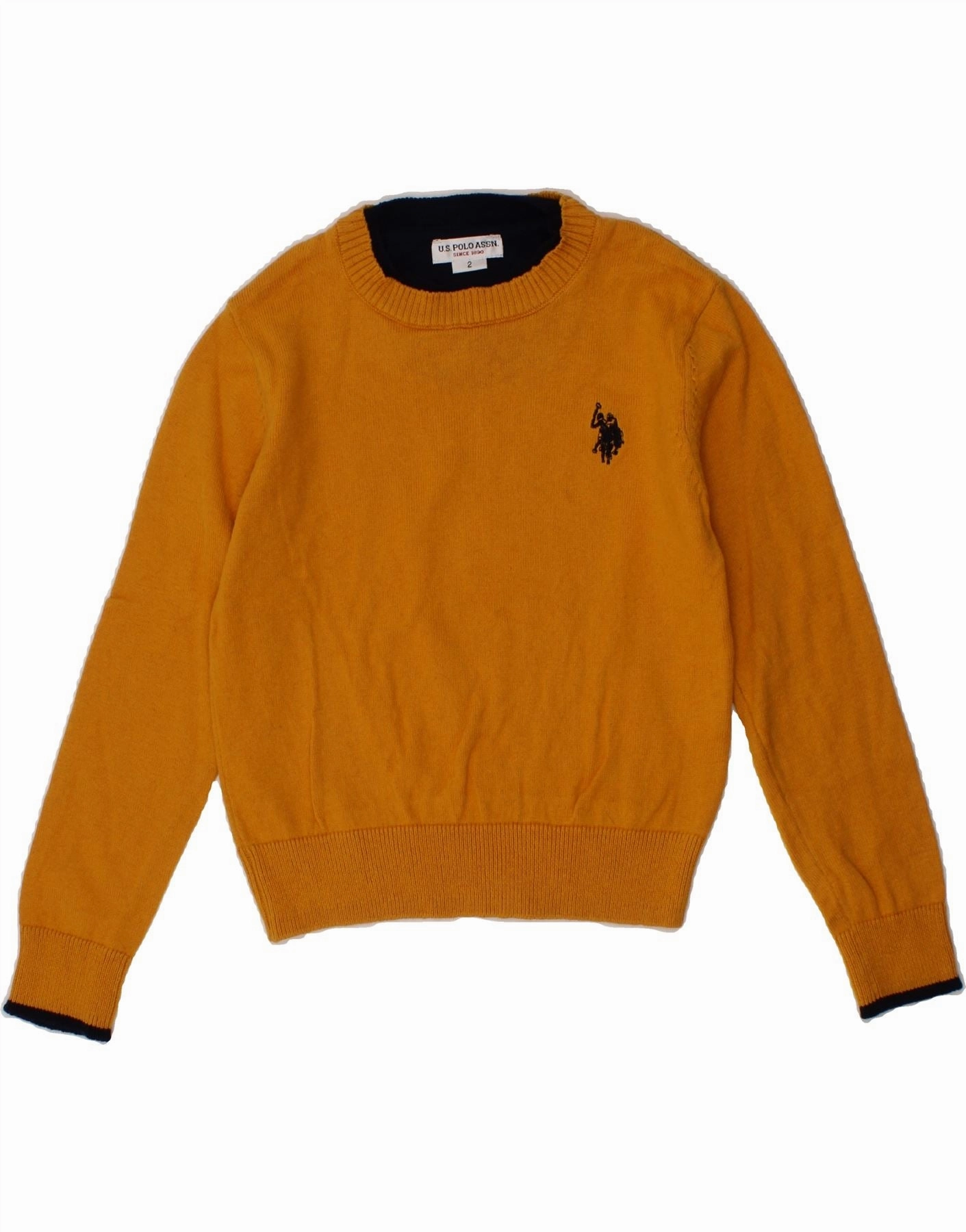 U.S. POLO ASSN. Baby Boys Crew Neck Jumper Sweater 18-24 Months Orange PreShrunk Material