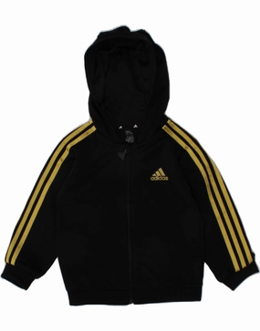 ADIDAS Baby Boys Zip Hoodie Sweater 12-18 Months Black Polyester City Layer