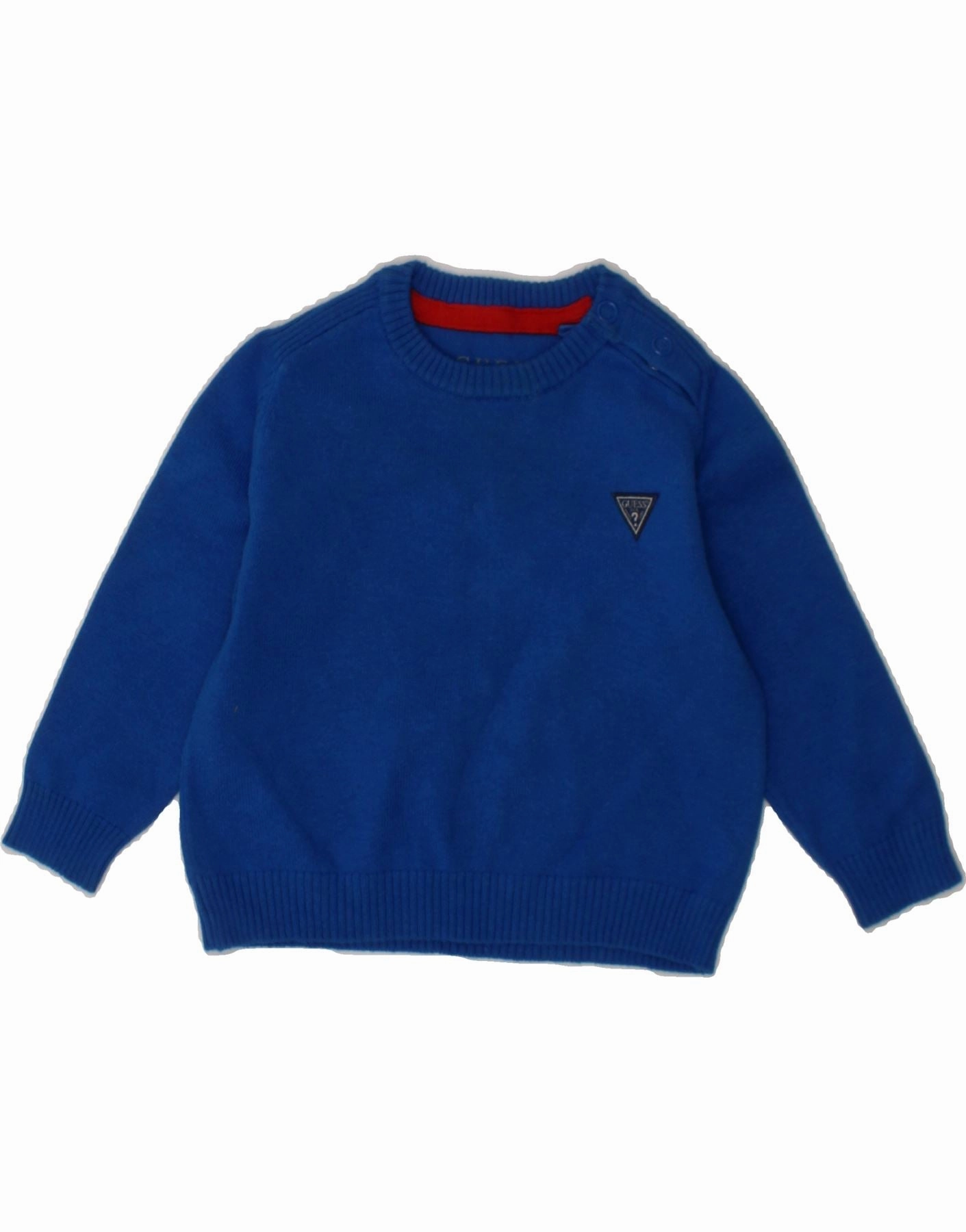 Office Casual Look GUESS Baby Boys Crew Neck Jumper Sweater 6-9 Months Blue Cotton