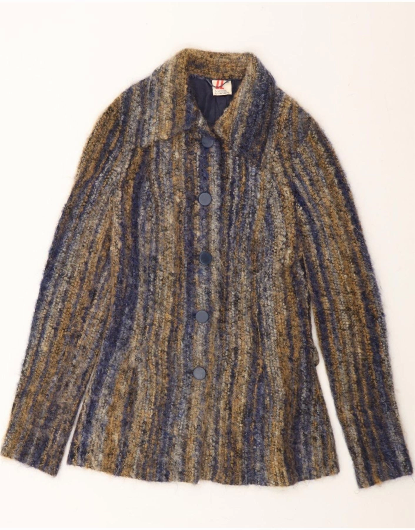 LUCIE LINDEN Womens Blazer Jacket EU 40 Medium Multicoloured Striped All-Weather Wear Effortless Design