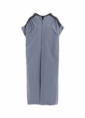 COTTON/LINEN RIB FLY OPEN DRESS Crinkle Effect