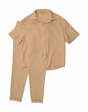 ZARA Mens 2 Piece Set Medium W30 L27 Beige Polyester Trendy Comfort Comfortable and stylish