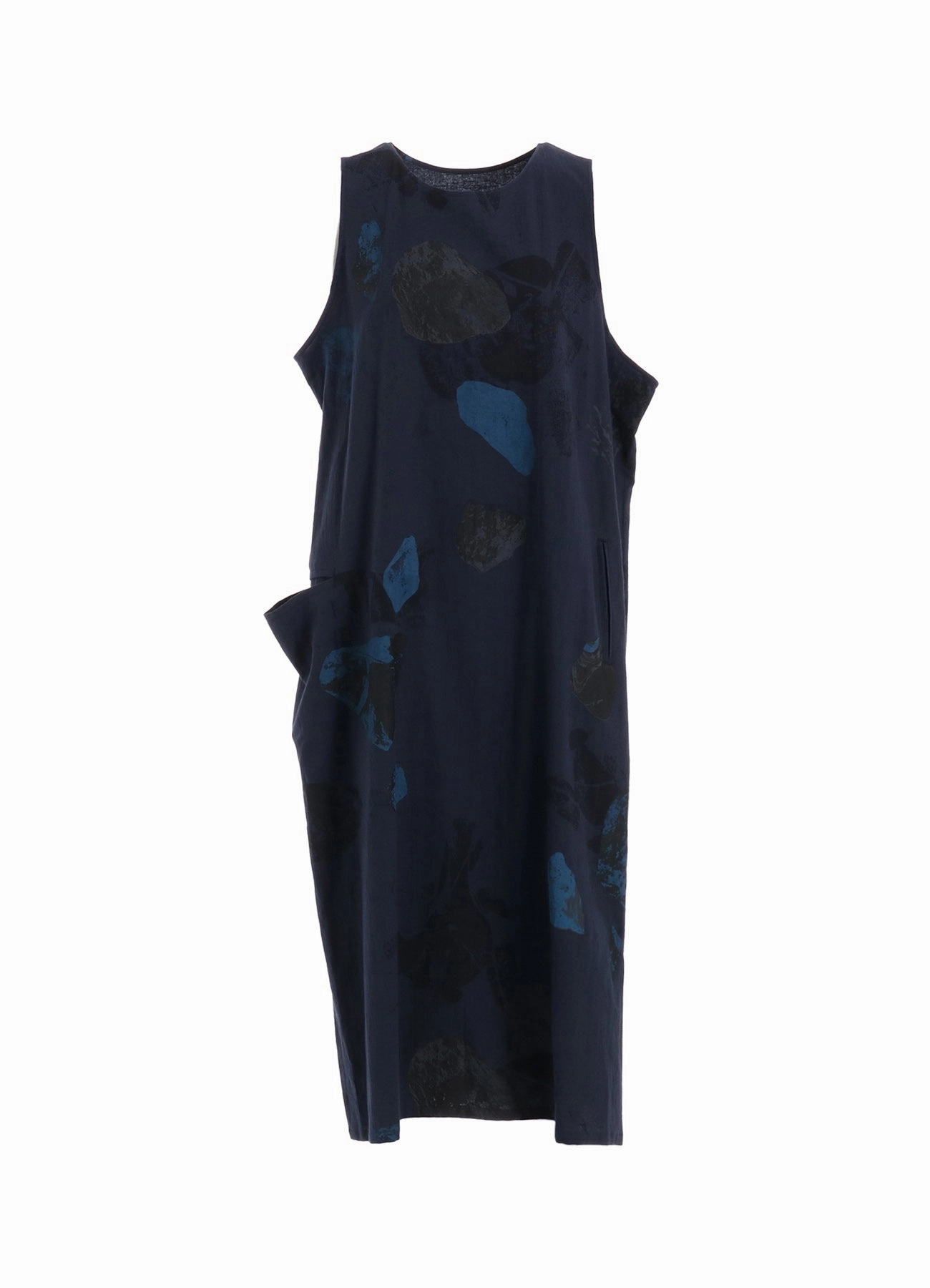 C/L POPLIN STONE DESIGN SLEEVELESS DRESS Scalloped-Edge