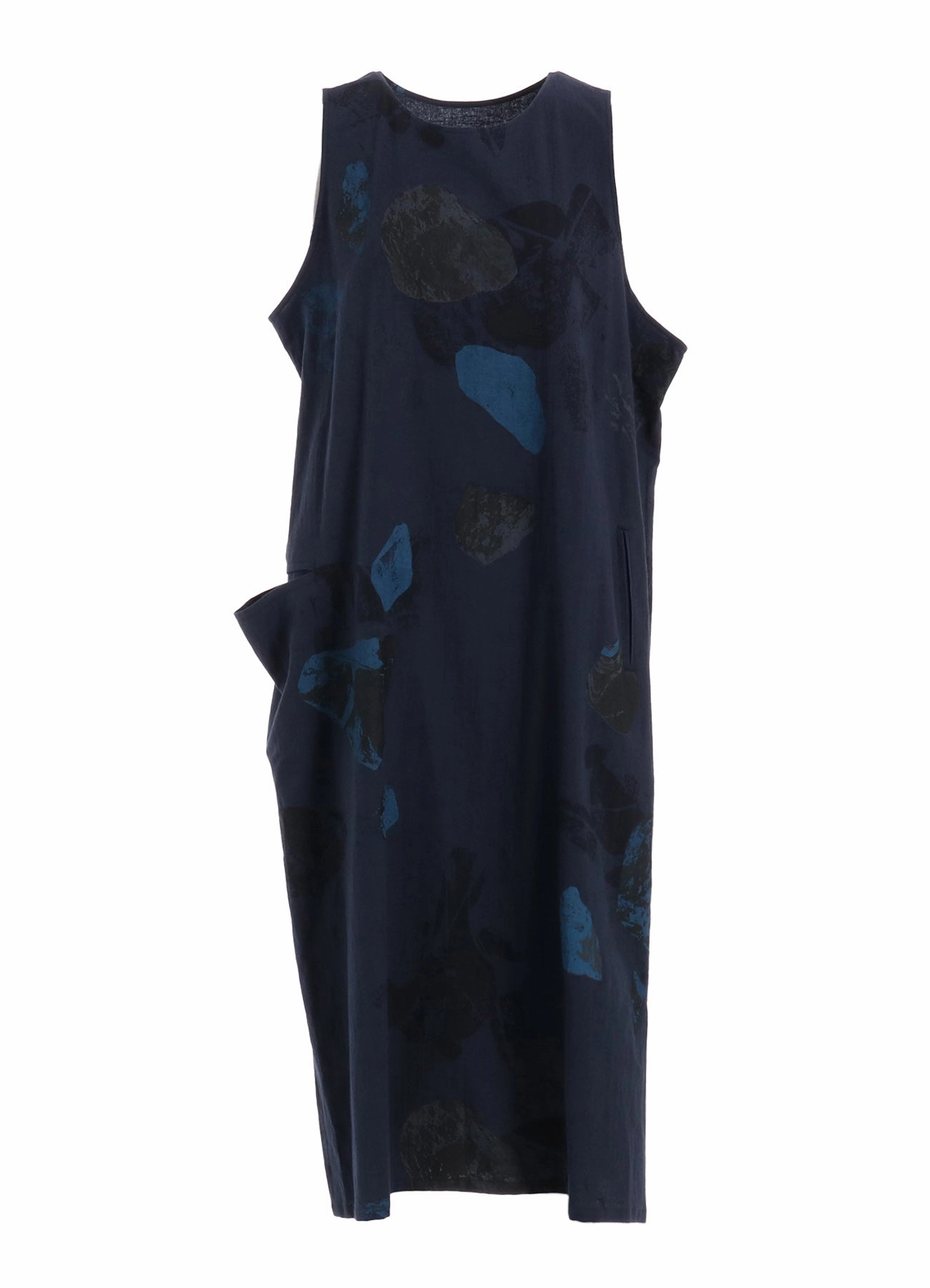 C/L POPLIN STONE DESIGN SLEEVELESS DRESS WideCollarDesign Versatile sundress